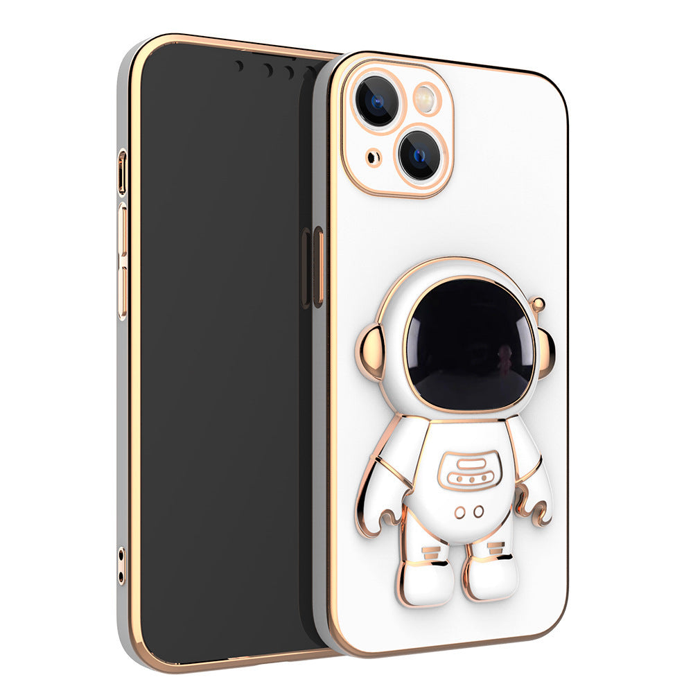 Coque de téléphone d'astronaute 3D avec support de plaquage électrolytique antichute.