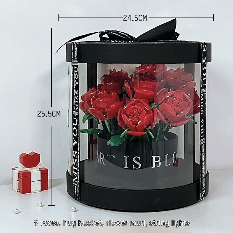 Blocs de construction Bouquet de roses Pot de fleurs