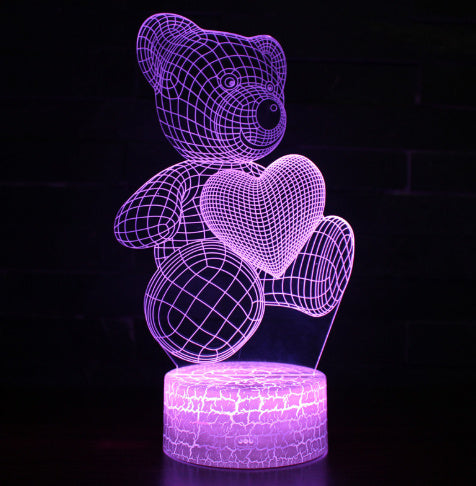 Lampe 3D en acrylique avec USB, lumières LED de nuit, enseigne néon, décorations de Noël pour la maison, la chambre, décorations d'anniversaire, cadeaux pour la Saint-Valentin.