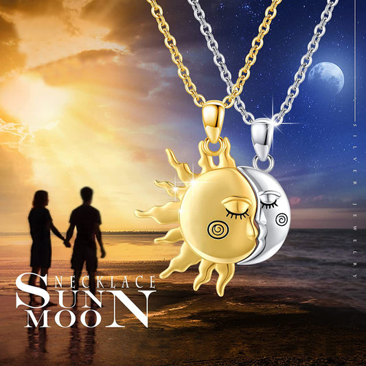 Collier en or 18K avec pendentif en forme d'étoile solaire magnétique, bijou de mode pour couples, cadeau de la Saint-Valentin.