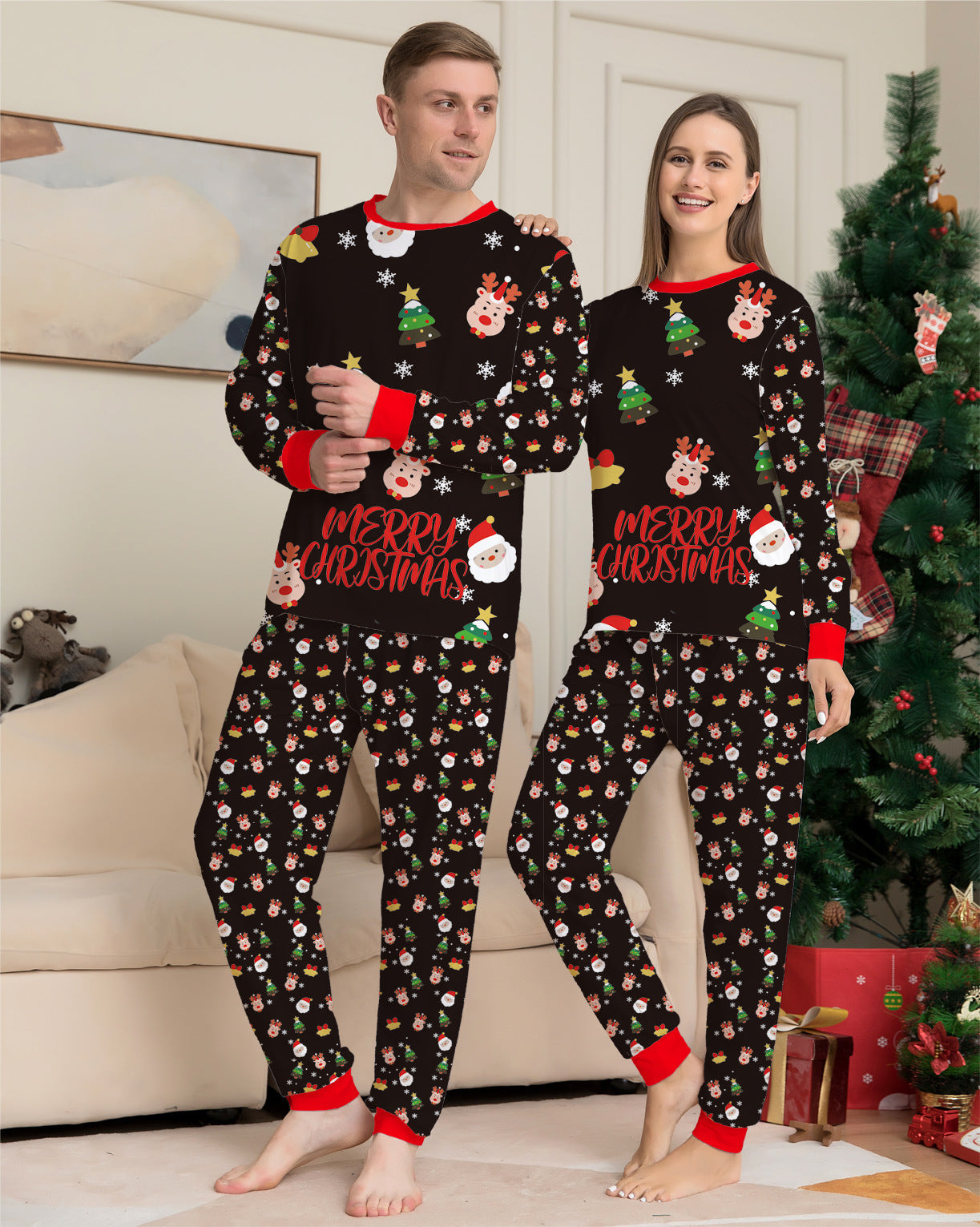 Ensemble de pyjamas assortis de Noël pour la famille, pyjamas de Noël pour la famille, vêtements de nuit de Noël.