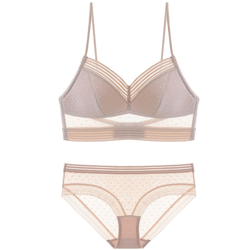 Ensemble soutien-gorge invisible sexy sans anneau en acier