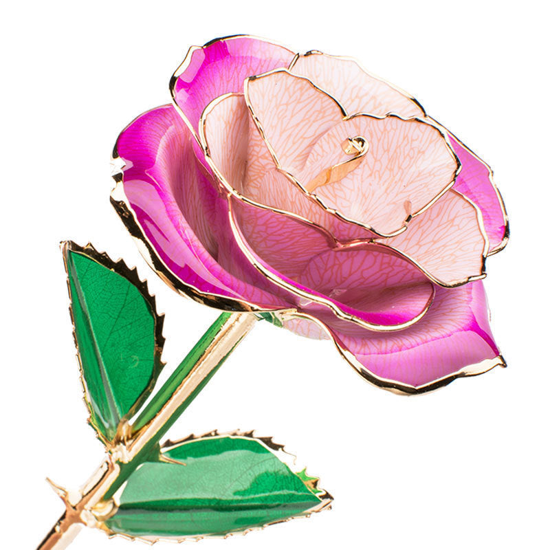 Fleur de rose plaquée or 24 carats avec un coffret cadeau Cadeau de Saint-Valentin