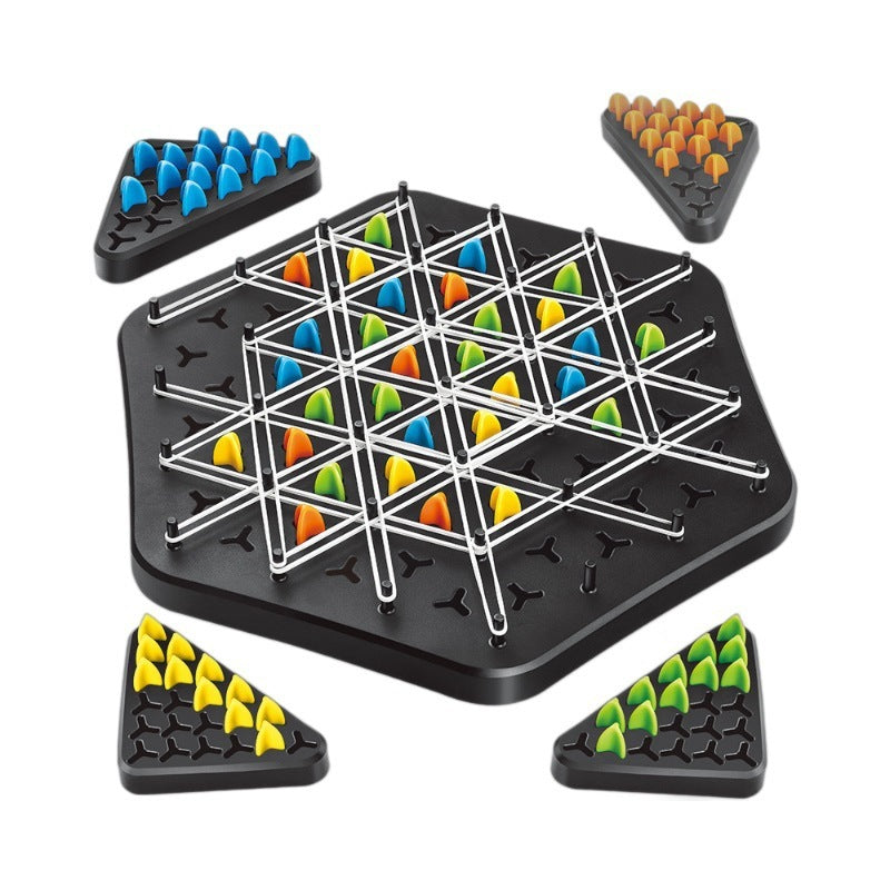 Jeu de puzzle d'échecs en chaîne sur bureau pour la famille et l'interaction parent-enfant.