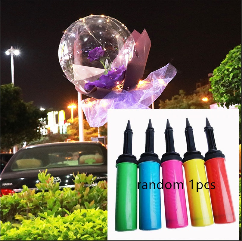 LED Ballon lumineux Rose Bouquet Transparent Bobo Boule Rose