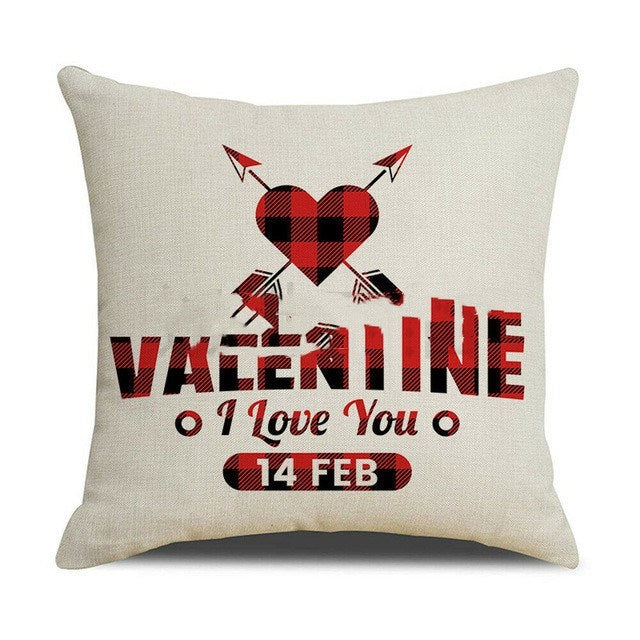 Housse de coussin taie d'oreiller rouge Saint Valentin