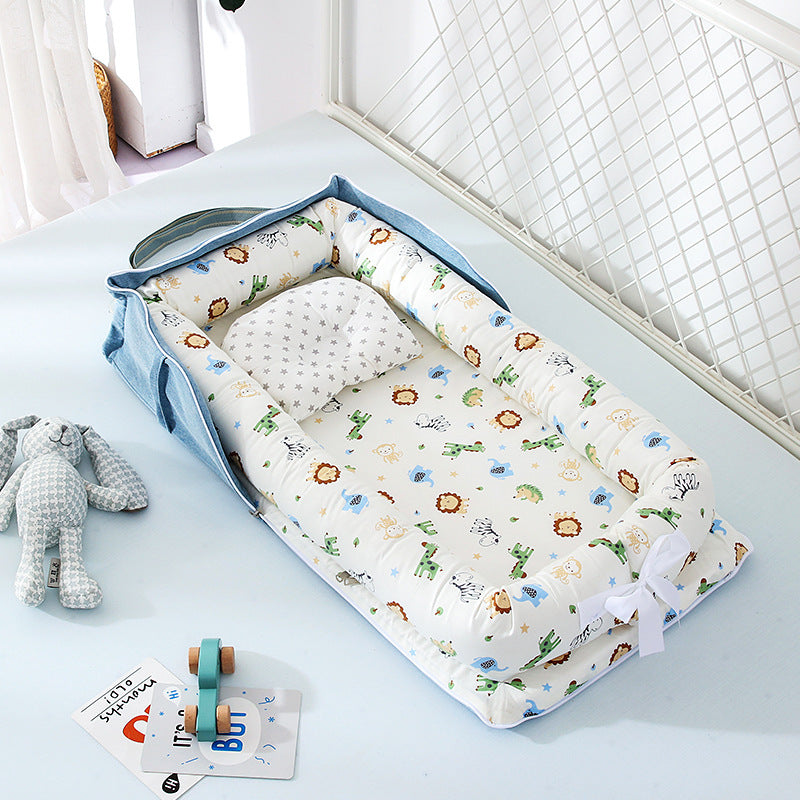 Lit de voyage pour enfants, berceau portable, amovible et lavable en coton.