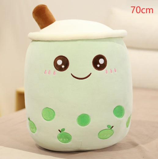 Jouet en peluche de tasse de thé au lait à la fraise, boisson en peluche douce, coussin de thé à bulles, cadeau pour enfants.