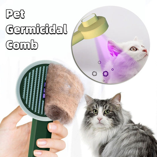 Peigne stérilisant germicide pour animaux de compagnie, rechargeable par USB, brosse automatique pour l'élimination des poils de chat et de chien, outil de toilettage à flotter.