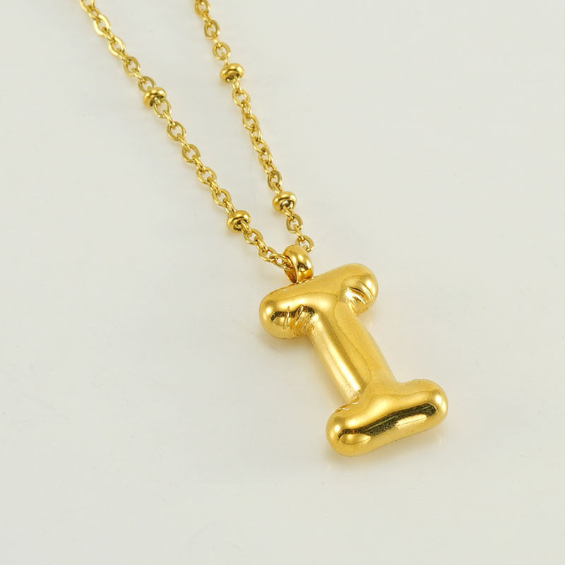 Collier avec pendentif lettre bulle tendance pour femme