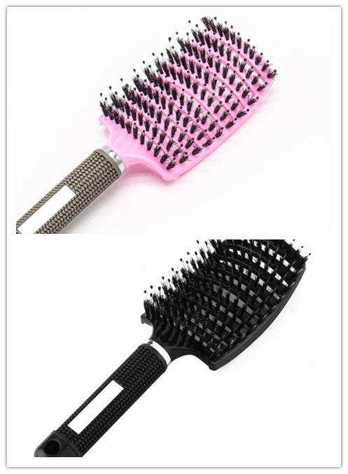 Brosse à cheveux Anti Klit Brushy Haarborstel pour femmes, brosse démêlante, poils en nylon, massage du cuir chevelu, brosse à teaser.