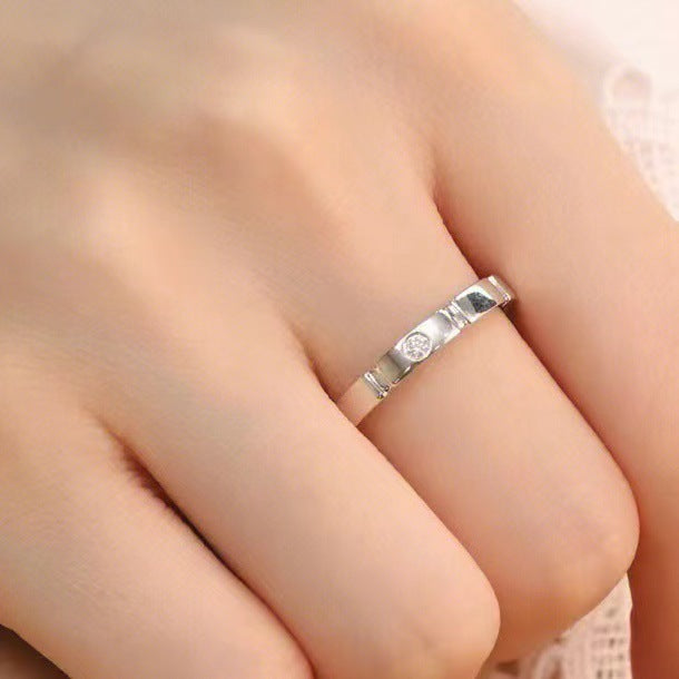 Bague de couple en argent sterling Bague de couple Bague de mariage Cadeau de Saint-Valentin