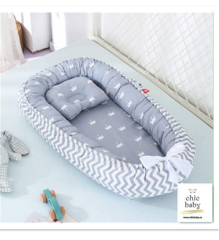 Lit de voyage pour enfants, berceau portable, amovible et lavable en coton.