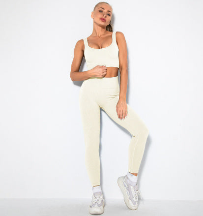 Pantalon débardeur de sport sexy tricoté sans couture