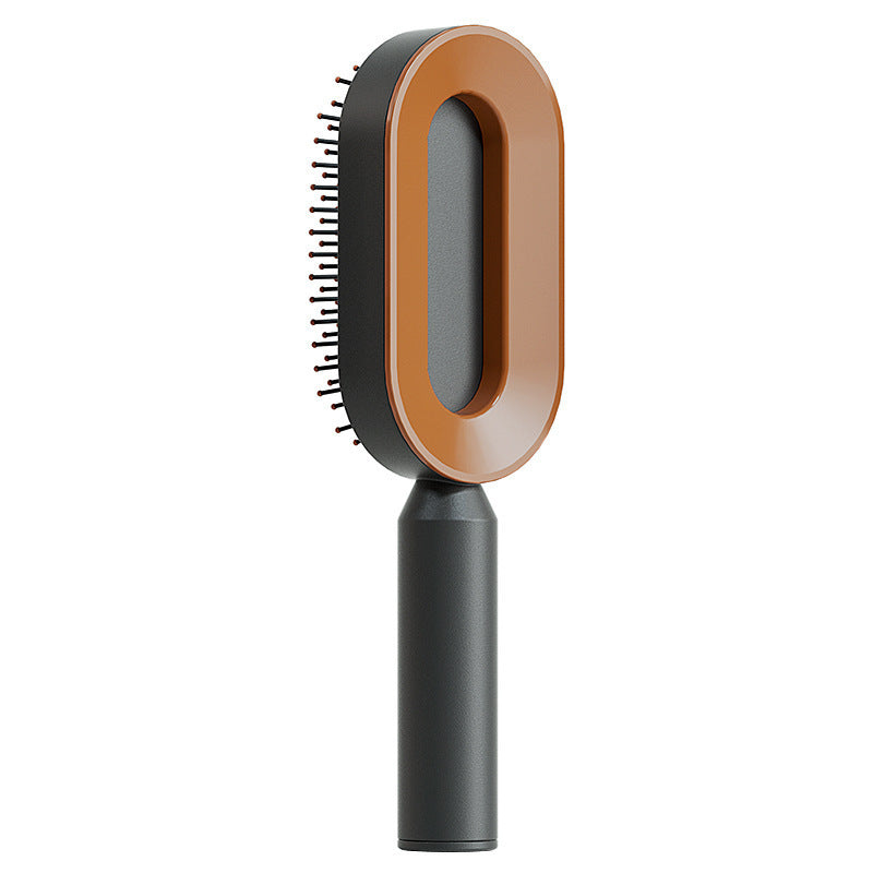 Brosse à cheveux auto-nettoyante pour femmes, brosse de massage du cuir chevelu avec airbag anti-perte de cheveux et nettoyage à une touche, brosse anti-statique.