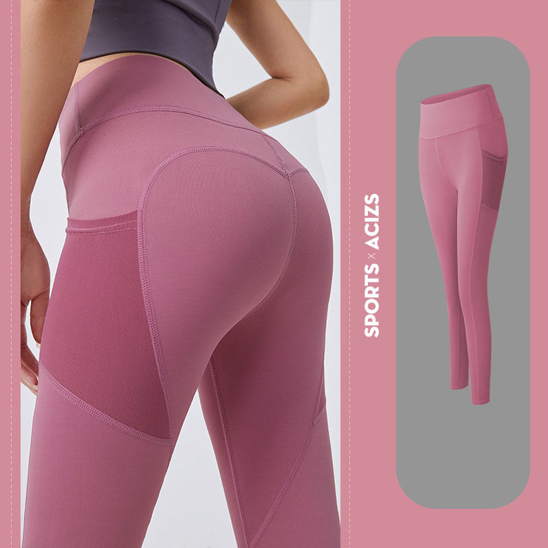 Pantalons de yoga pour femmes avec poches, leggings de sport pour filles, leggings de gym pour femmes, contrôle du ventre, collants de jogging, pantalons de fitness pour femmes.