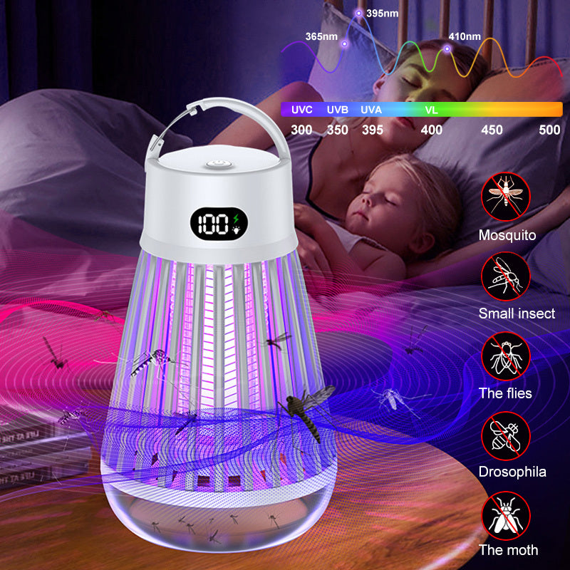 Lampe anti-moustiques à affichage numérique, piège à moustiques par choc électrique, lumière piège à insectes sans radiation, répulsif à insectes pour chambre à coucher, gadgets d'été pour l'extérieur.