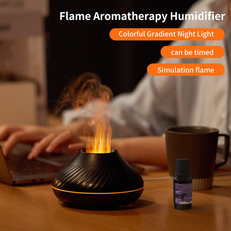 Diffuseur d'arôme à flamme RGB le plus récent 130Ml humidificateur à flamme colorée 3D diffuseur de feu volcanique