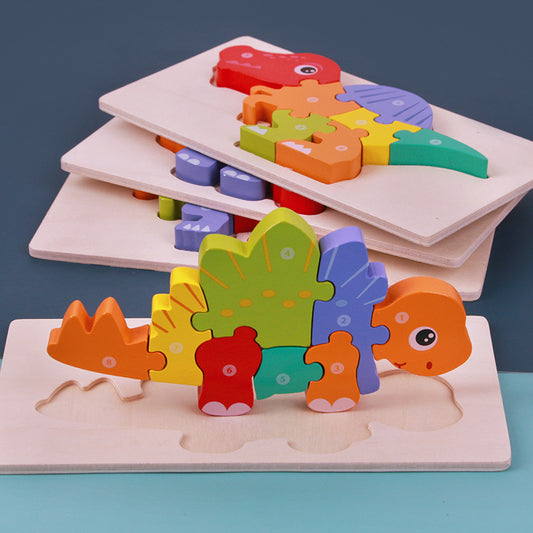 Jouets éducatifs pour enfants Montessori en bois tridimensionnel