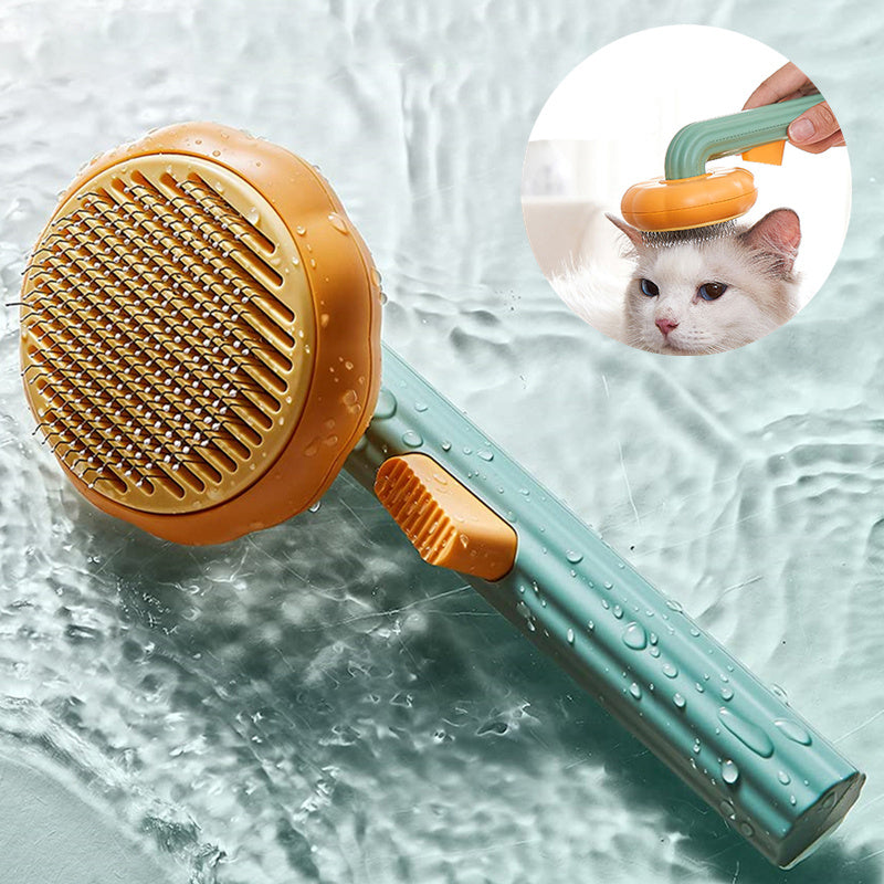 Nouvelle brosse pour chat à poils, vente chaude, peigne en acier inoxydable à main, auto-nettoyant, boucleur pour l'élimination des poils.