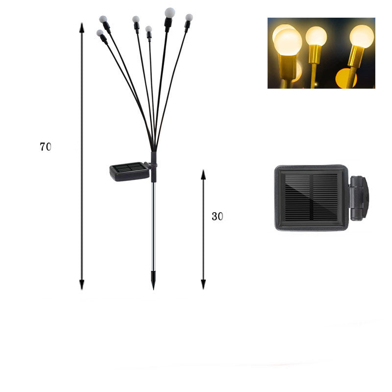 Lumière solaire Firefly de simulation pour décoration de jardin extérieur, lampe de paysage, décor de Noël, lumières LED solaires, lumières de jardin extérieur.