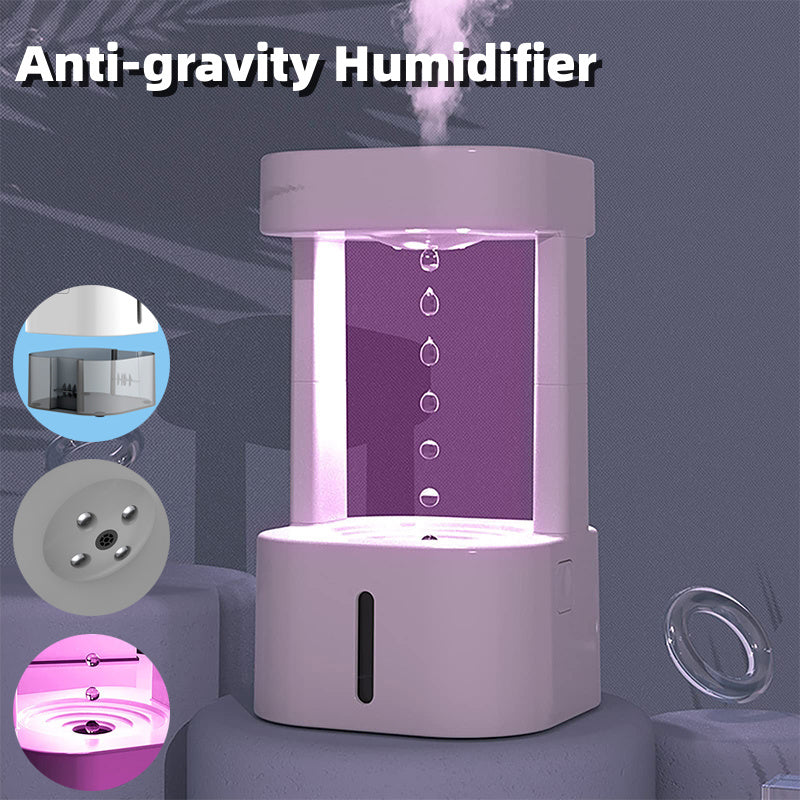 Creative anti-gravity water humidifier with mist spray for air conditioning, quiet, suitable for bedroom and office, with 580ML water tank.