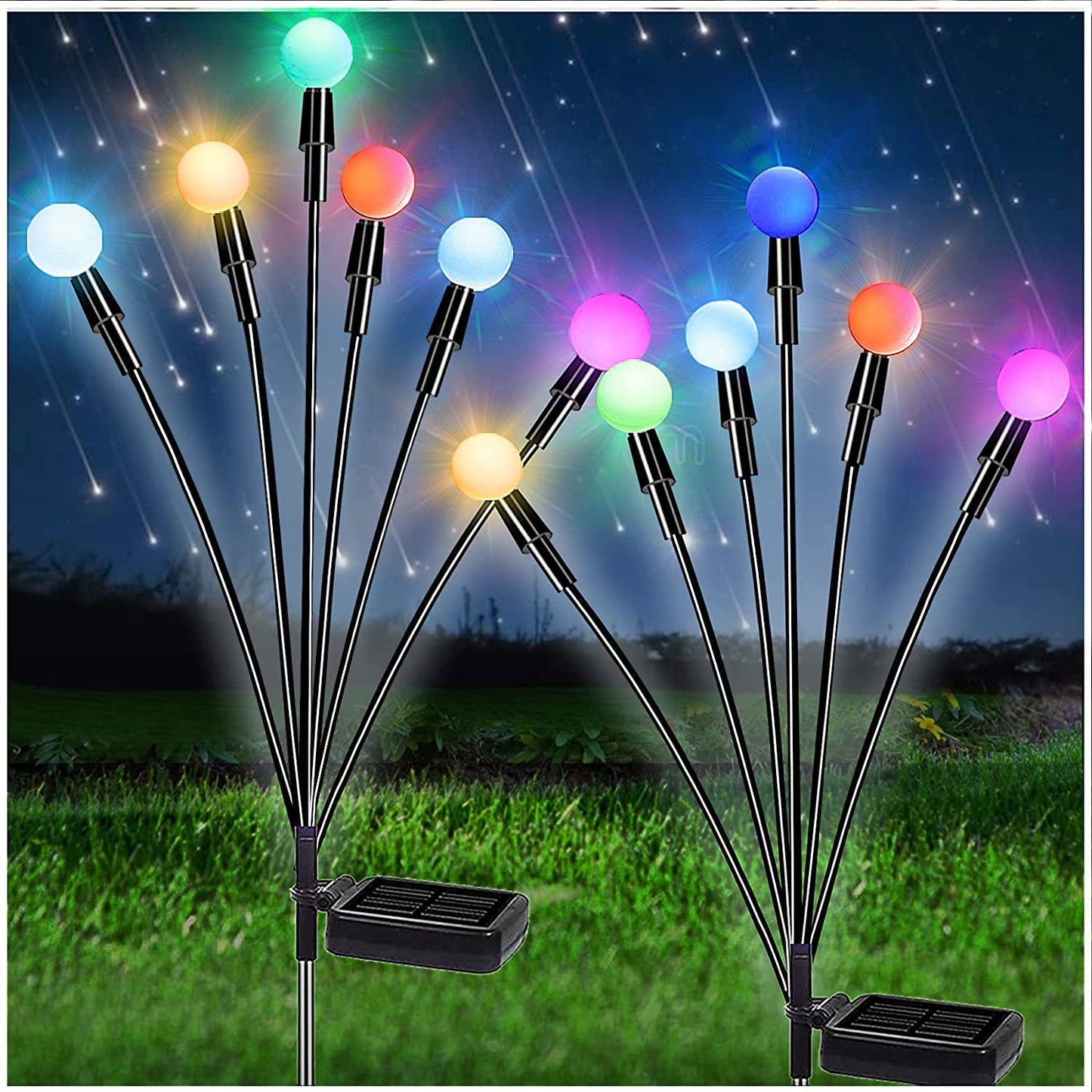 Lumière solaire Firefly de simulation pour décoration de jardin extérieur, lampe de paysage, décor de Noël, lumières LED solaires, lumières de jardin extérieur.