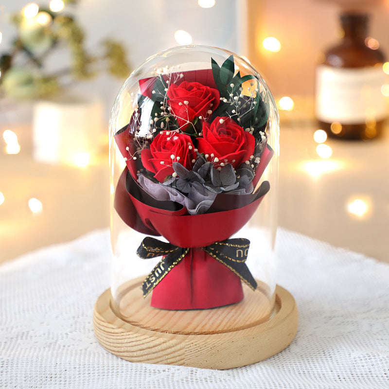 Bouquet de verre avec couvercle Cadeau de Noël