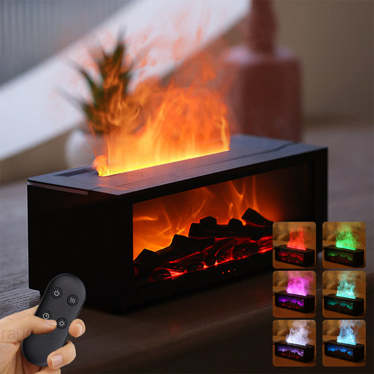 Nouvelle machine d'aromathérapie Flame Diffuseur d'huiles essentielles coloré Humidificateur à grande capacité de brouillard Machine de cheminée à flamme 3D