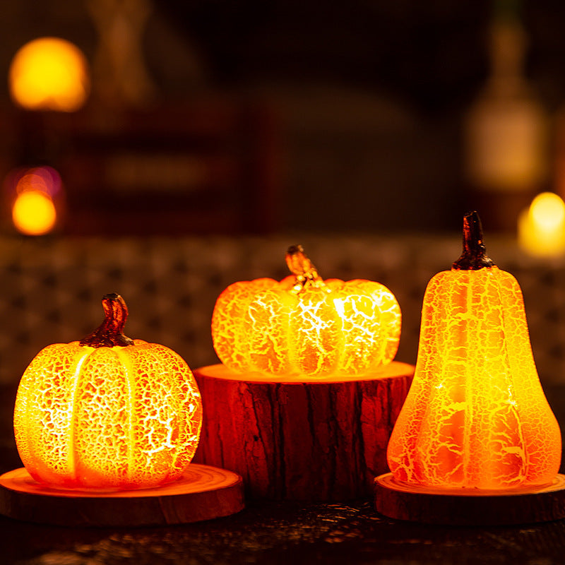 Nouvelle simulation de lanterne citrouille d'Halloween, lampe à bougie LED en résine, citrouille lumineuse.