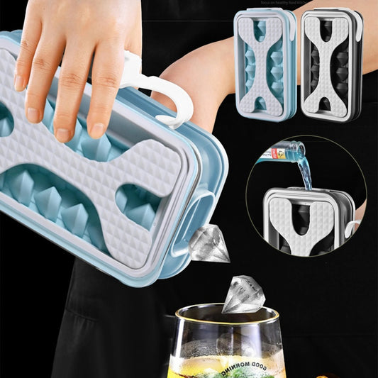 Moule à glace en silicone portable 2 en 1, fabricant de glace, bouteille d'eau, moule à glaçons, bouteille, gadget de cuisine créatif pour boules de glace en diamant, curling d'été.