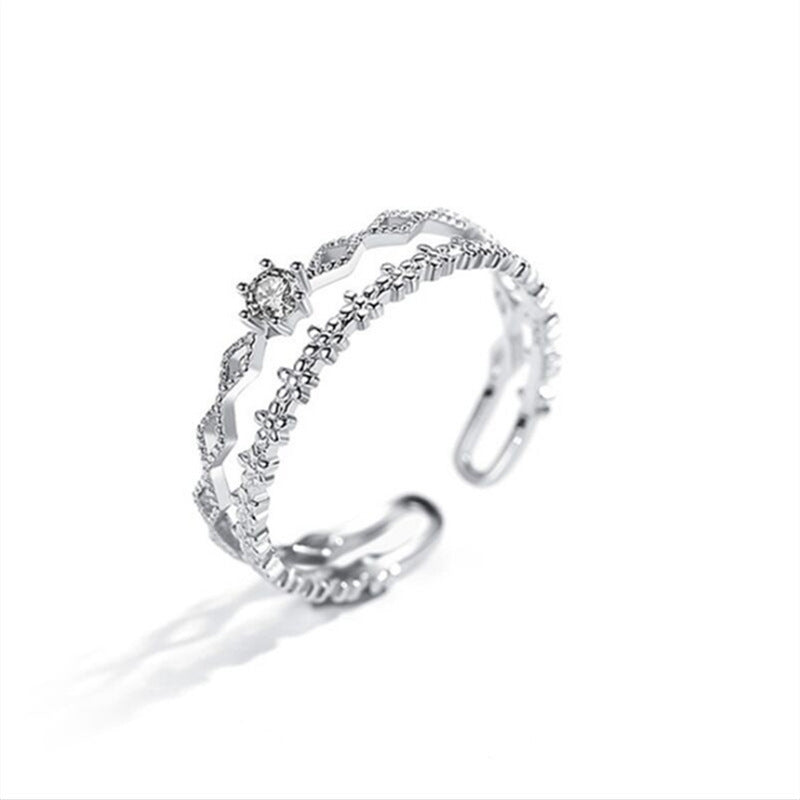 Bague littéraire à diamant unique pour femme