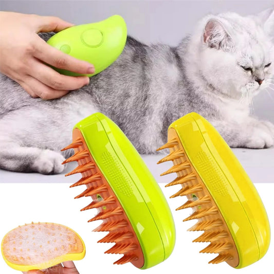 Brosse à vapeur 3 en 1 pour chat, brosse à vapeur pour chien, brosse à poils de chat électrique pour massage, peigne de toilettage pour animaux de compagnie, peignes d'épilation