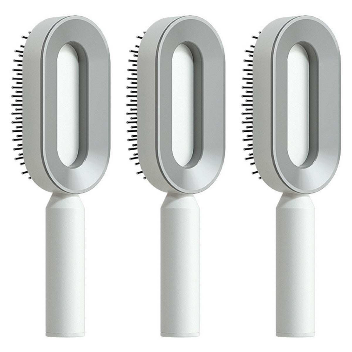 Brosse à cheveux auto-nettoyante pour femmes, brosse de massage du cuir chevelu avec airbag anti-perte de cheveux et nettoyage à une touche, brosse anti-statique.