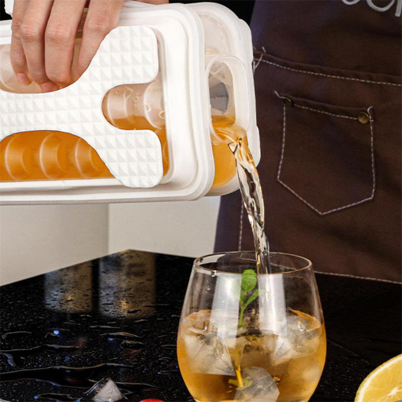 Moule à glace en silicone portable 2 en 1, fabricant de glace, bouteille d'eau, moule à glaçons, bouteille, gadget de cuisine créatif pour boules de glace en diamant, curling d'été.