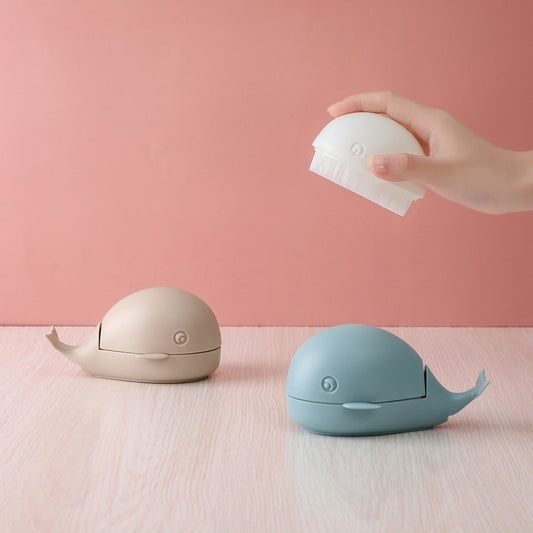 Brosse à linge mignonne en forme de petite baleine pour le nettoyage de la maison