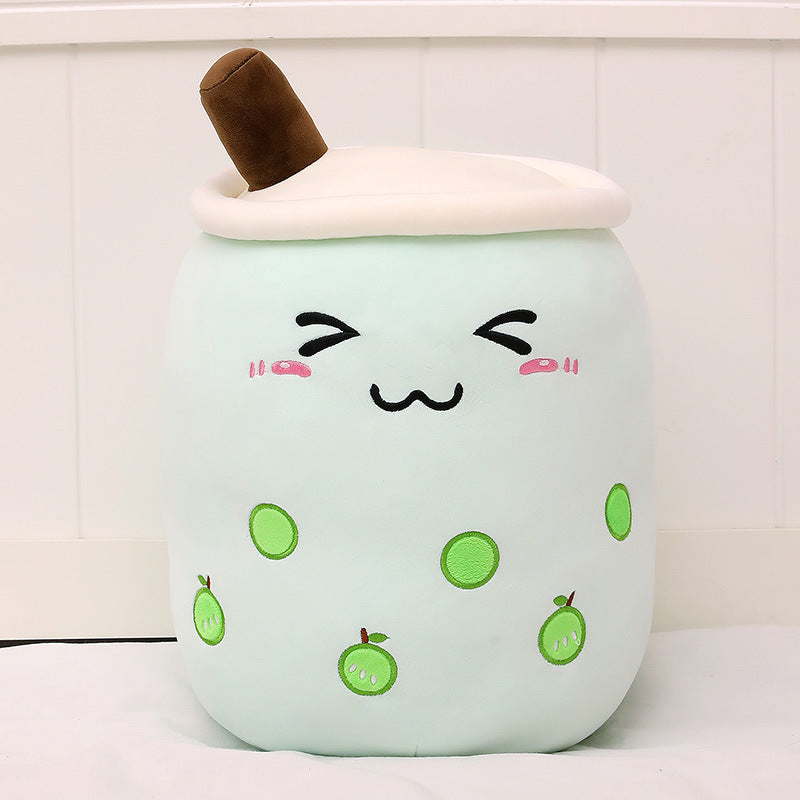 Jouet en peluche de tasse de thé au lait à la fraise, boisson en peluche douce, coussin de thé à bulles, cadeau pour enfants.