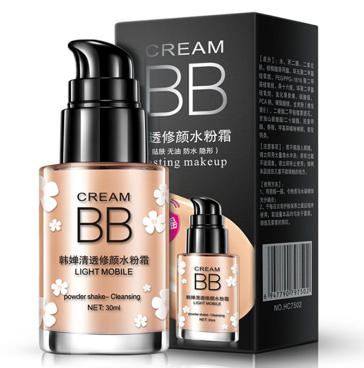 Crème hydratante claire et élégante, crème BB de maquillage nude, correcteur de maquillage, crème BB hydratante.