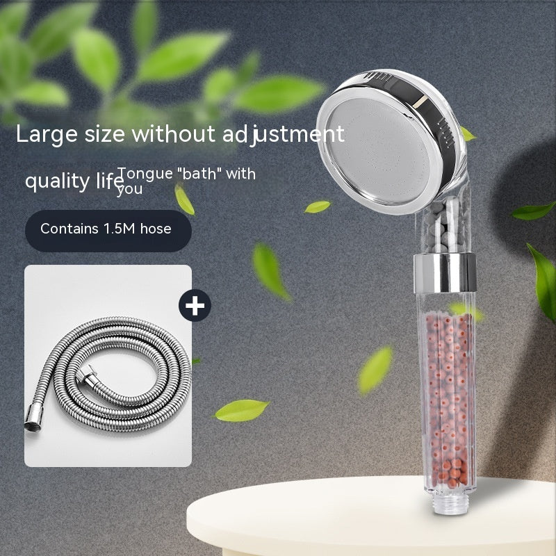 Pommeau de douche filtrant suralimenté à anions à trois vitesses