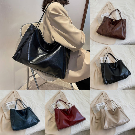 Sac fourre-tout vintage pour femme, sac à bandoulière en cuir de grande capacité, style sportif et décontracté, style Harajuku, simple