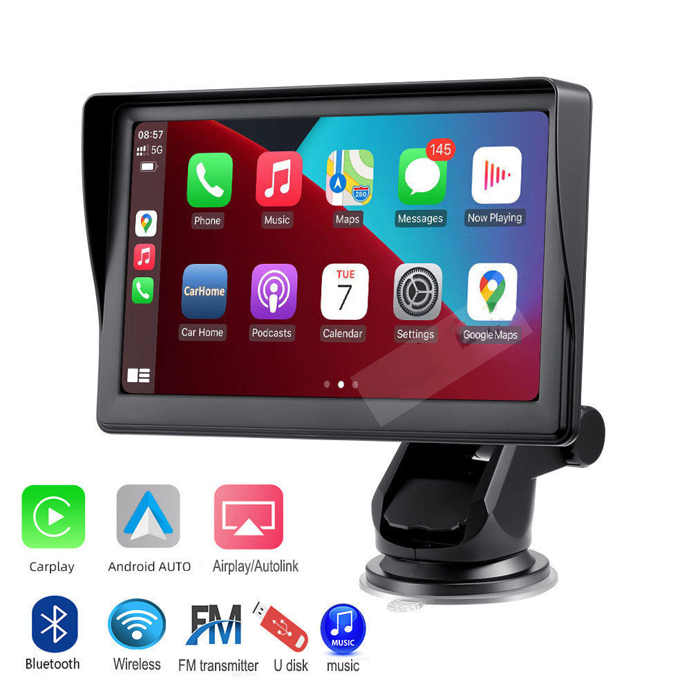 Écran intelligent de voiture 7 IPS avec projection sans fil Carplay pour téléphone mobile et navigation.