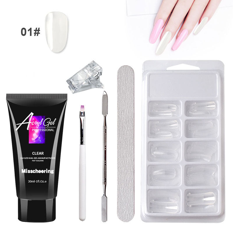 Gel d'extension d'ongles sans douleur sans support en papier, modèle rapide, ensemble de gel cristal sans douleur.