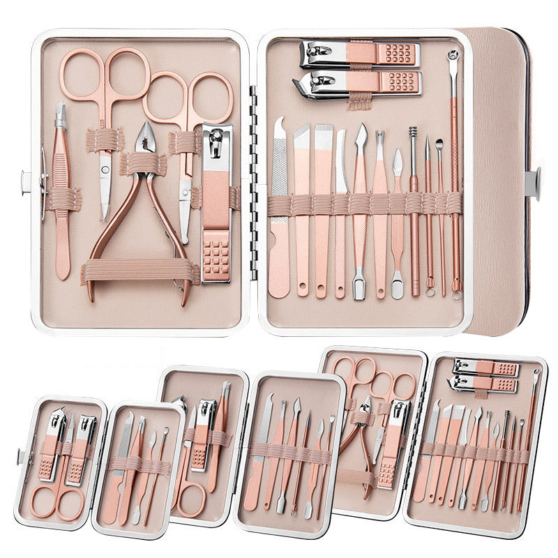 Set de ciseaux professionnels, coupe-ongles, cuillère auriculaire, pinces à peau morte, pinces à ongles, couteau de pédicure, taille-ongles.