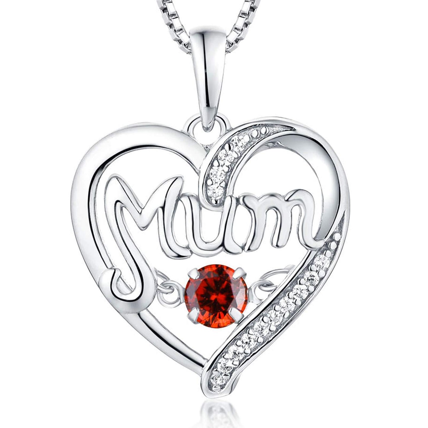 Collier MoM en argent S925 avec cœur pulsatile, cadeau de fête des mères, pendentif intelligent avec pierres de naissance