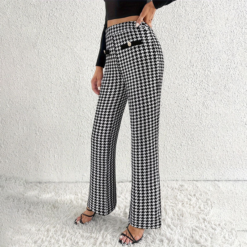 fausse poche fermeture décoration pantalon large droit pantalon