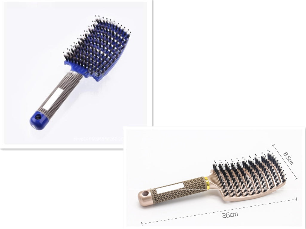 Brosse à cheveux Anti Klit Brushy Haarborstel pour femmes, brosse démêlante, poils en nylon, massage du cuir chevelu, brosse à teaser.