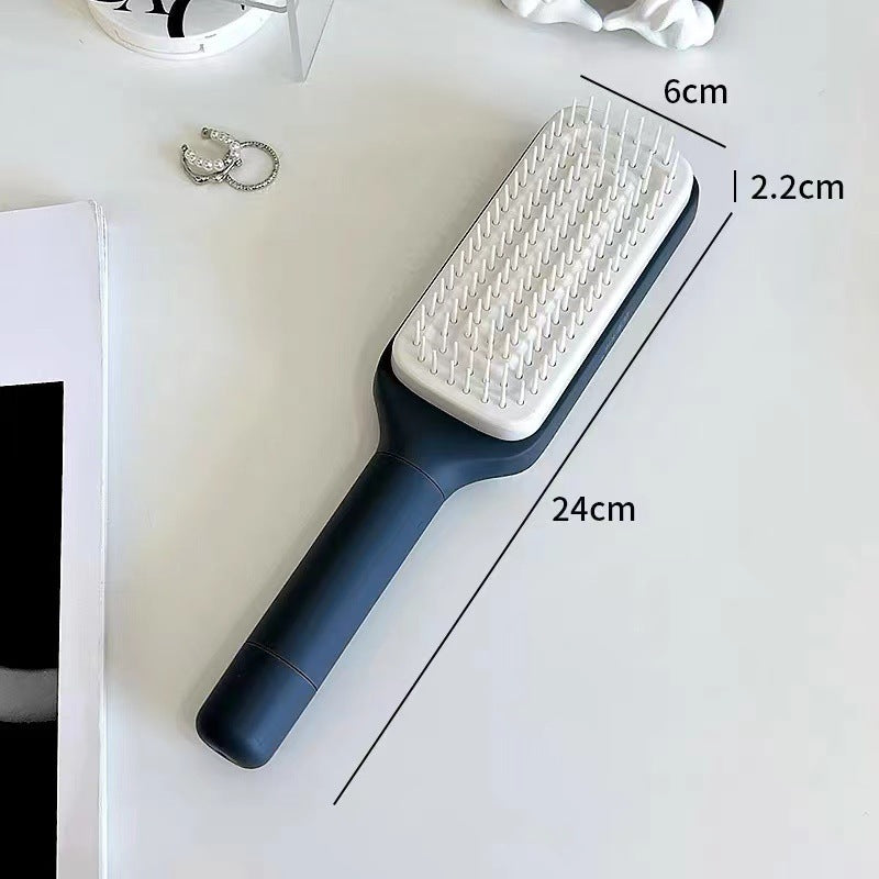 Brosse à cheveux autonettoyante 4 en 1, nouveau peigne de massage antistatique autonettoyant, brosse à cheveux autonettoyante rotative et évolutive