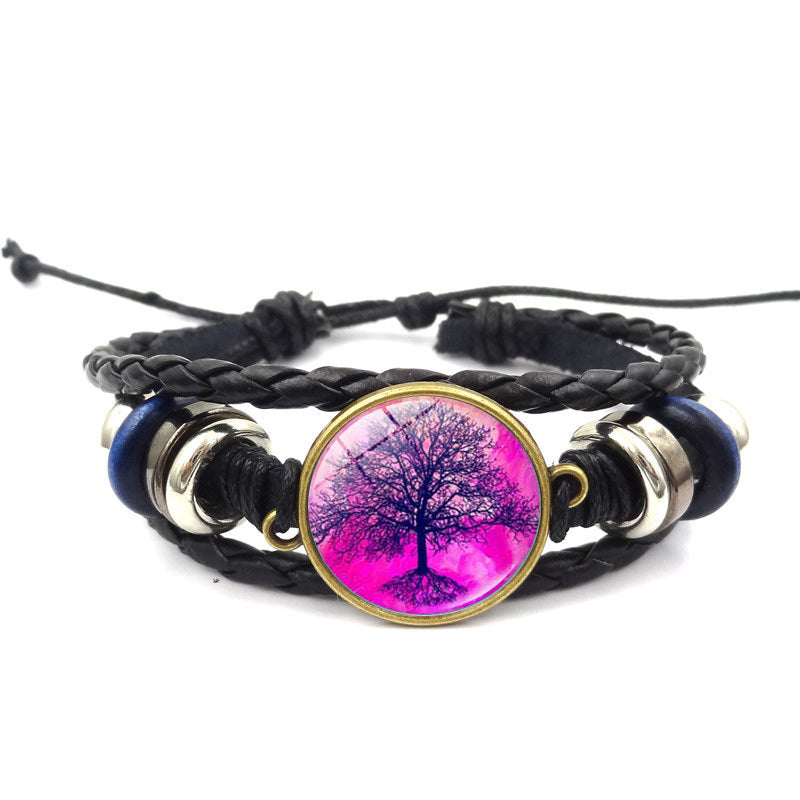 Bracelet Arbre de Vie Bijoux Faits Main Bracelets Tressés Multicouches