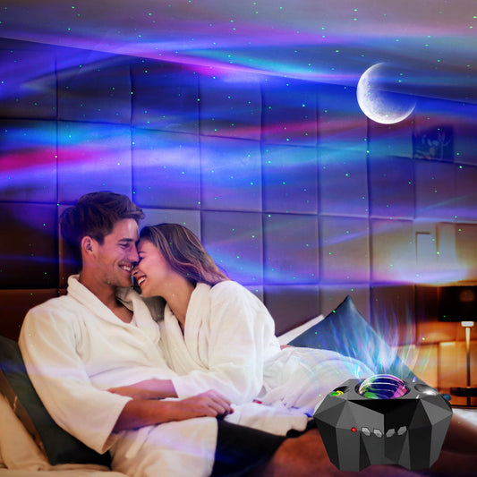 Lampe projecteur d'étoiles océaniques Bluetooth avec motif d'eau USB.