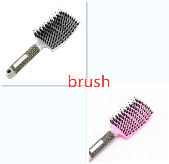 Brosse à cheveux Anti Klit Brushy Haarborstel pour femmes, brosse démêlante, poils en nylon, massage du cuir chevelu, brosse à teaser.